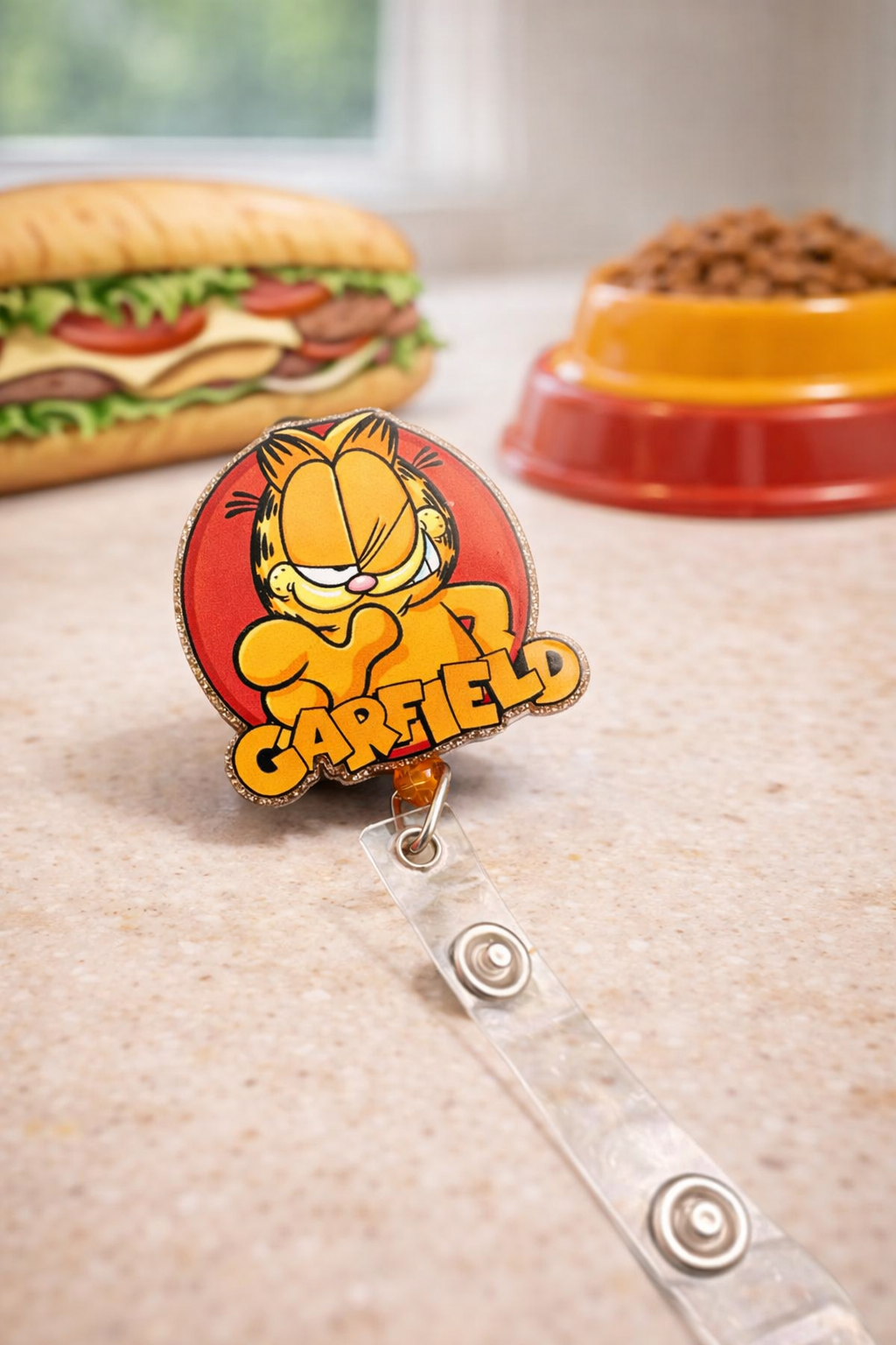 Orange Cat Badge Reel