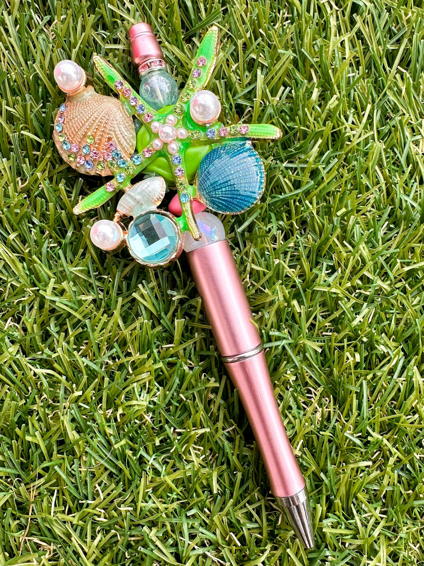 Rhinestone Starfish & Seashells Pen