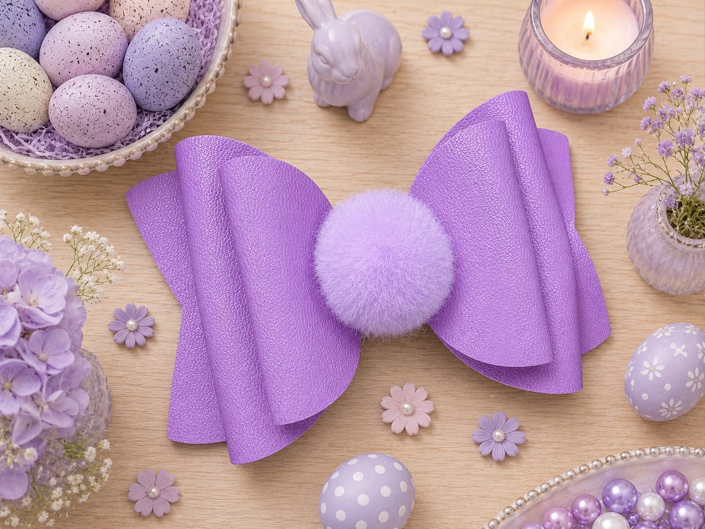 Purple Puff Hairbow
