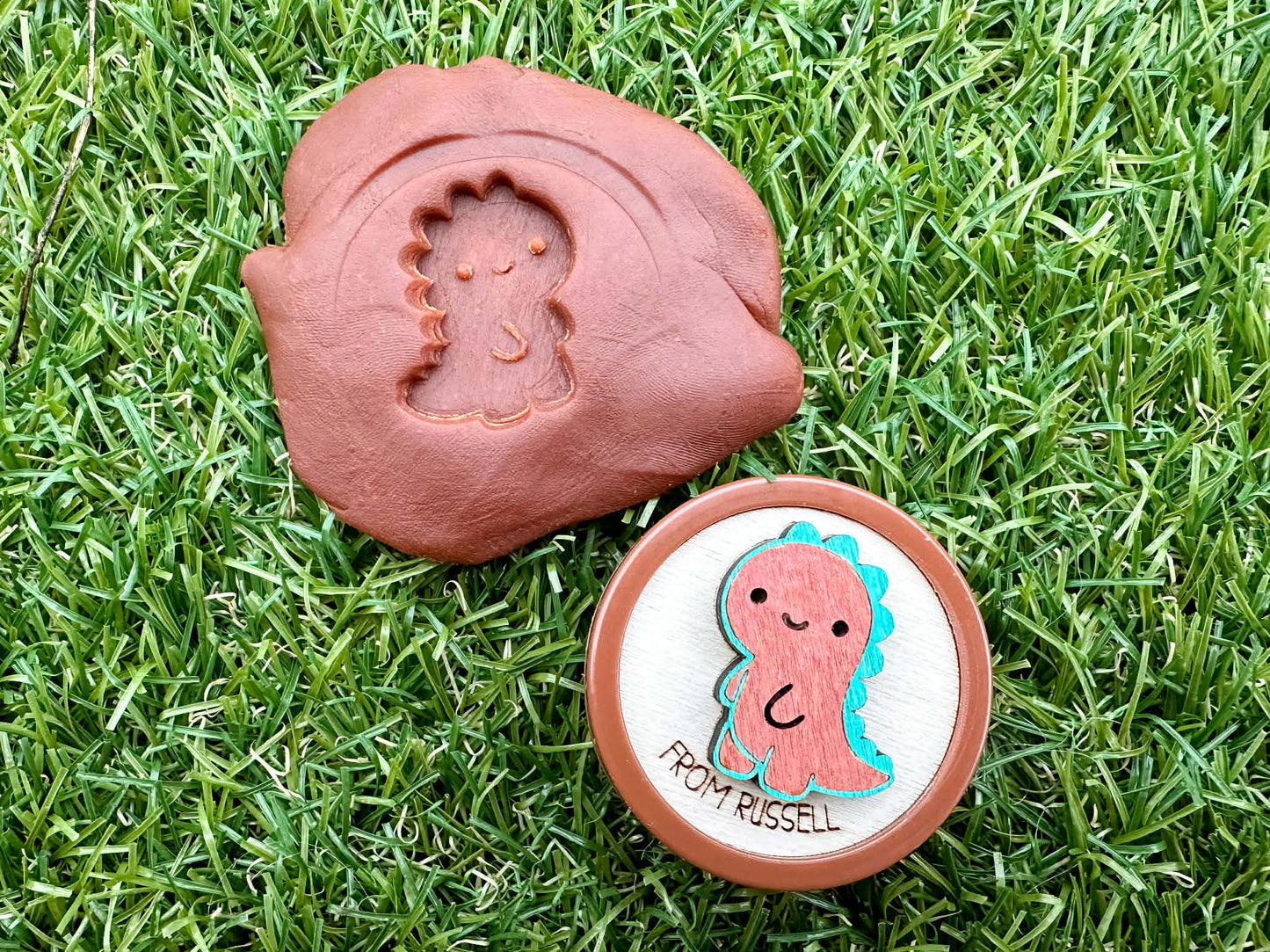 Dino Themed Valentines Day Playdo Stamp