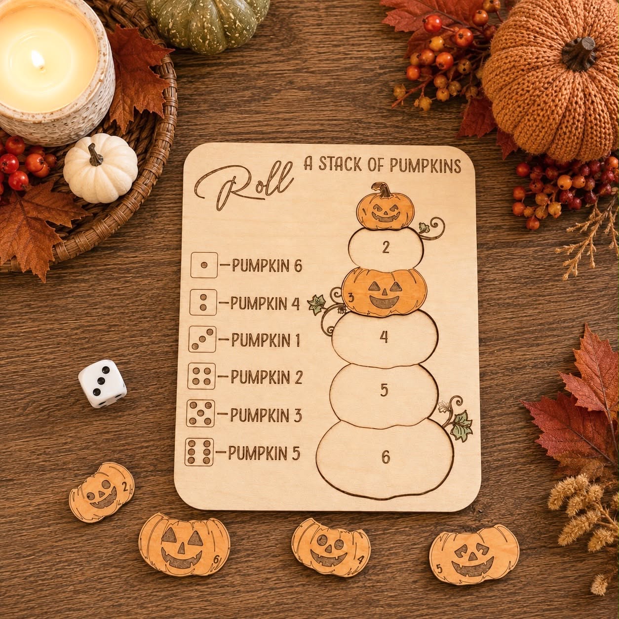 Roll-A-Stack Of Pumpkins Game