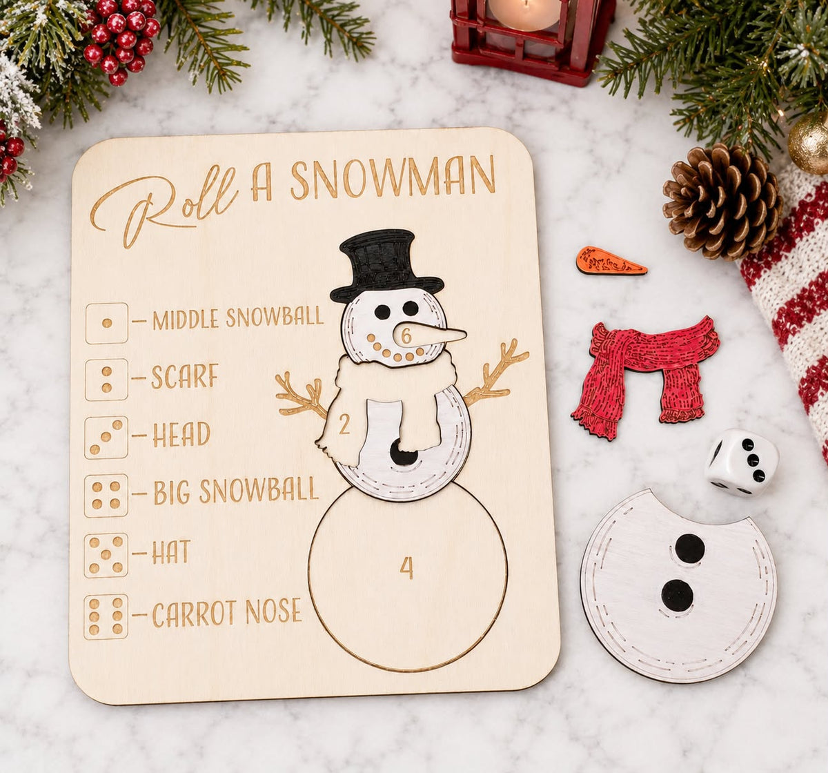 Roll-A-Snowman Game