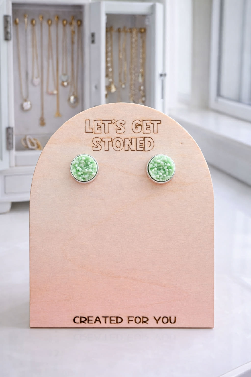 Mint Druzy Studs