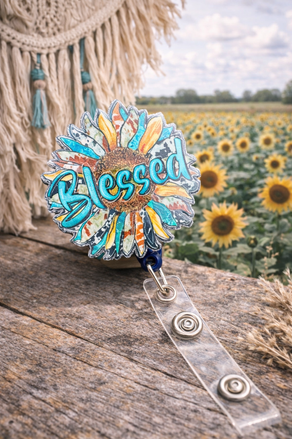 Turquoise Vibes Blessed Badge Reel