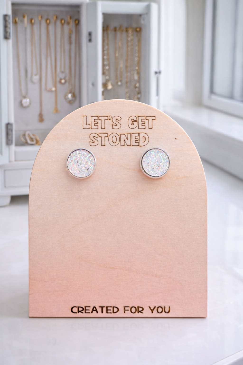 Iridescent Sparkle Druzy Studs