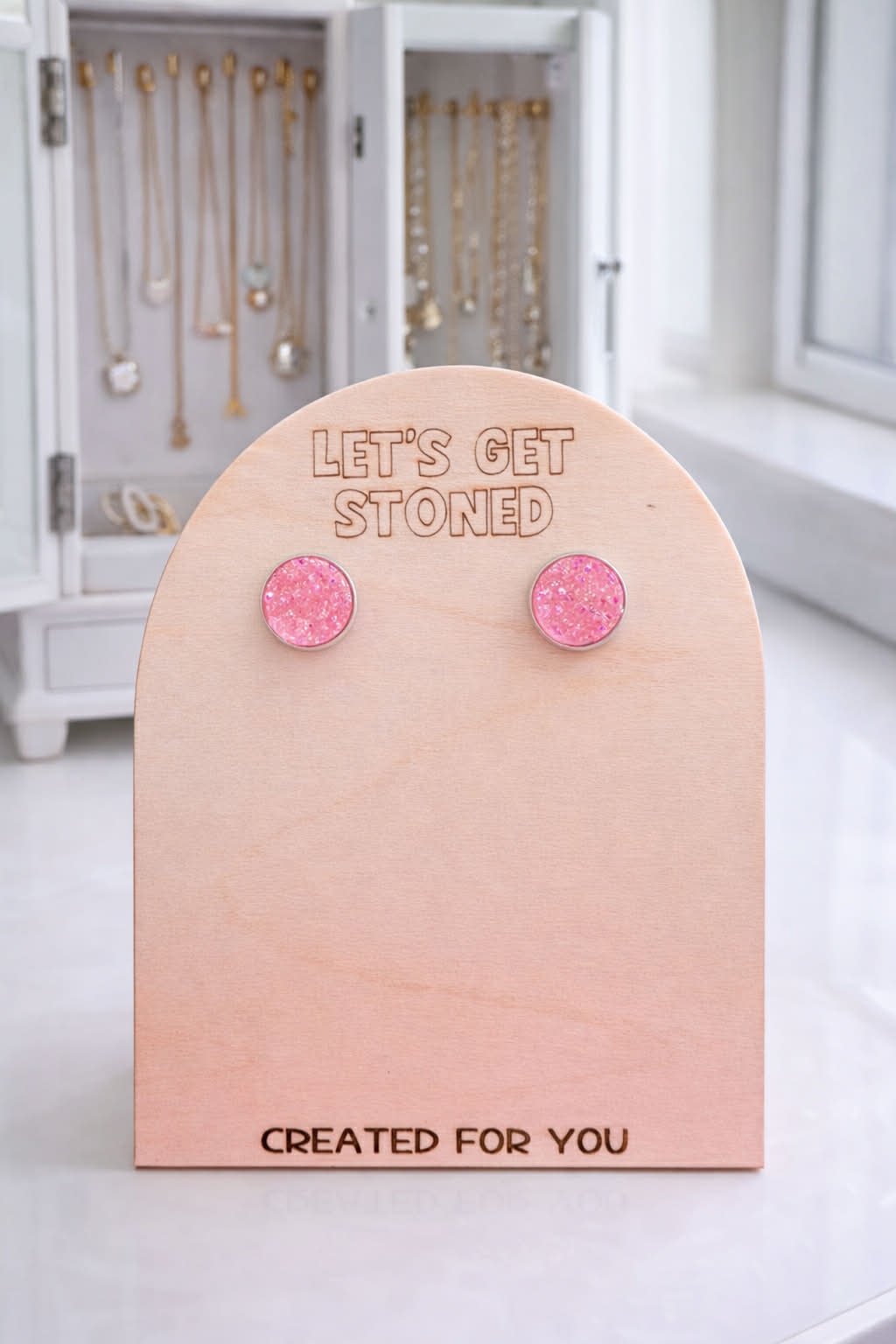 Bubblegum Pink Druzy Studs