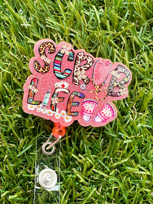 Scrub Life (multi pattern) Badge Reel
