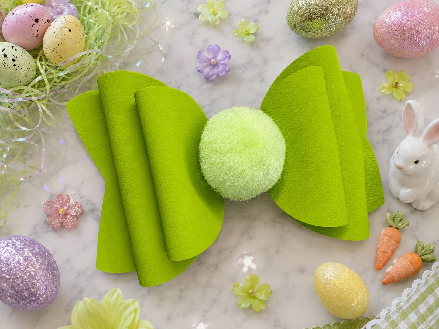 Lime Green Puff Hairbow
