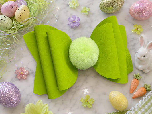 Lime Green Puff Hairbow