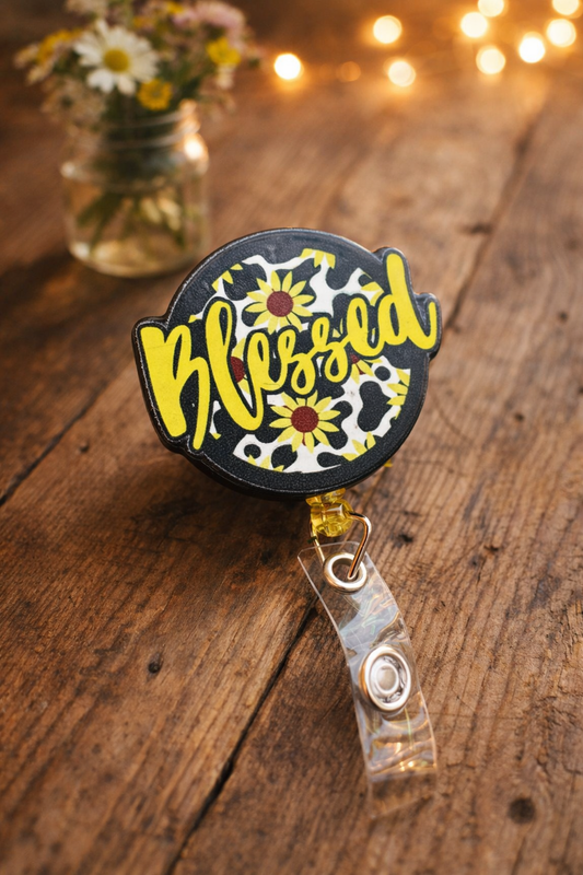 Sunflowers Blessed Badge Reel