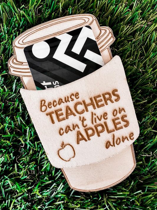 Engraved Teacher Gift Card Holder
