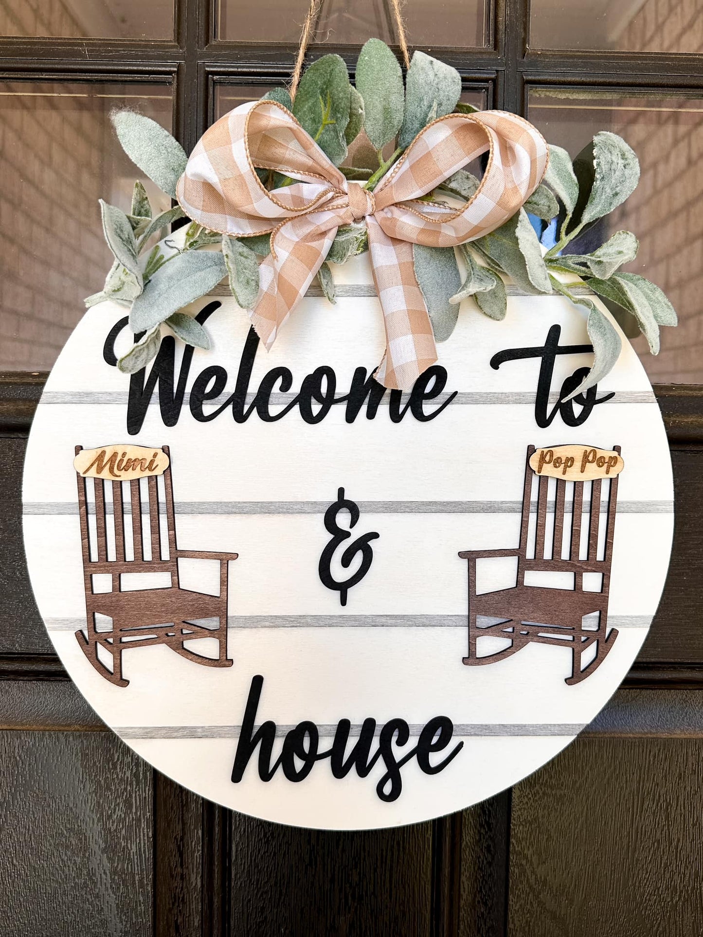 Custom Round Front Door Sign