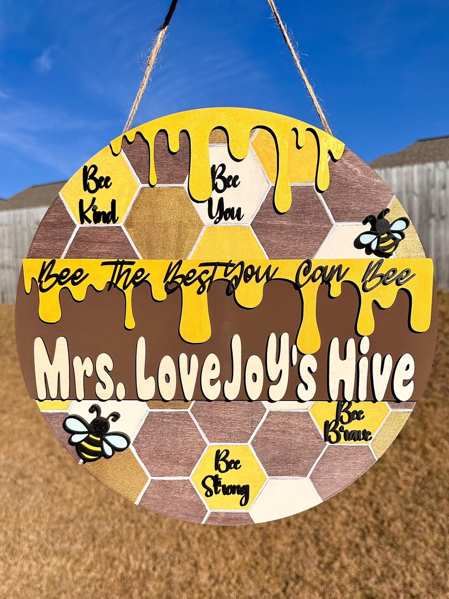 Custom Round Front Door Sign