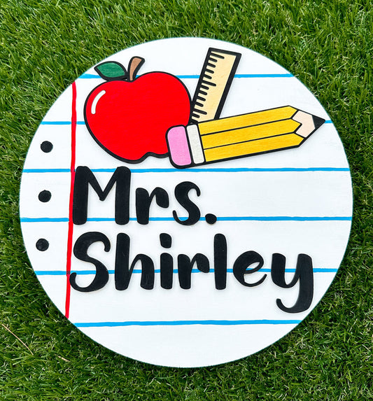 Custom Teacher Door Sign