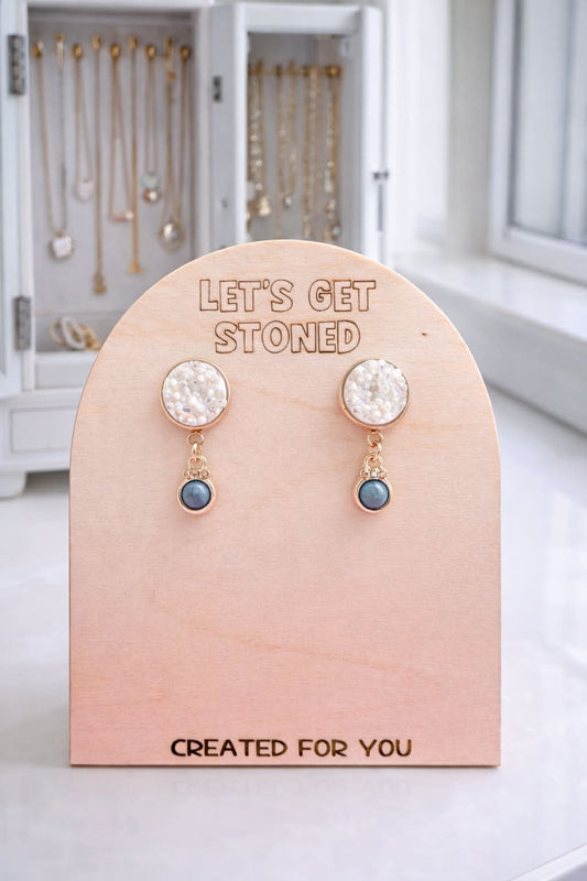 Night Pearl Druzy Dangles