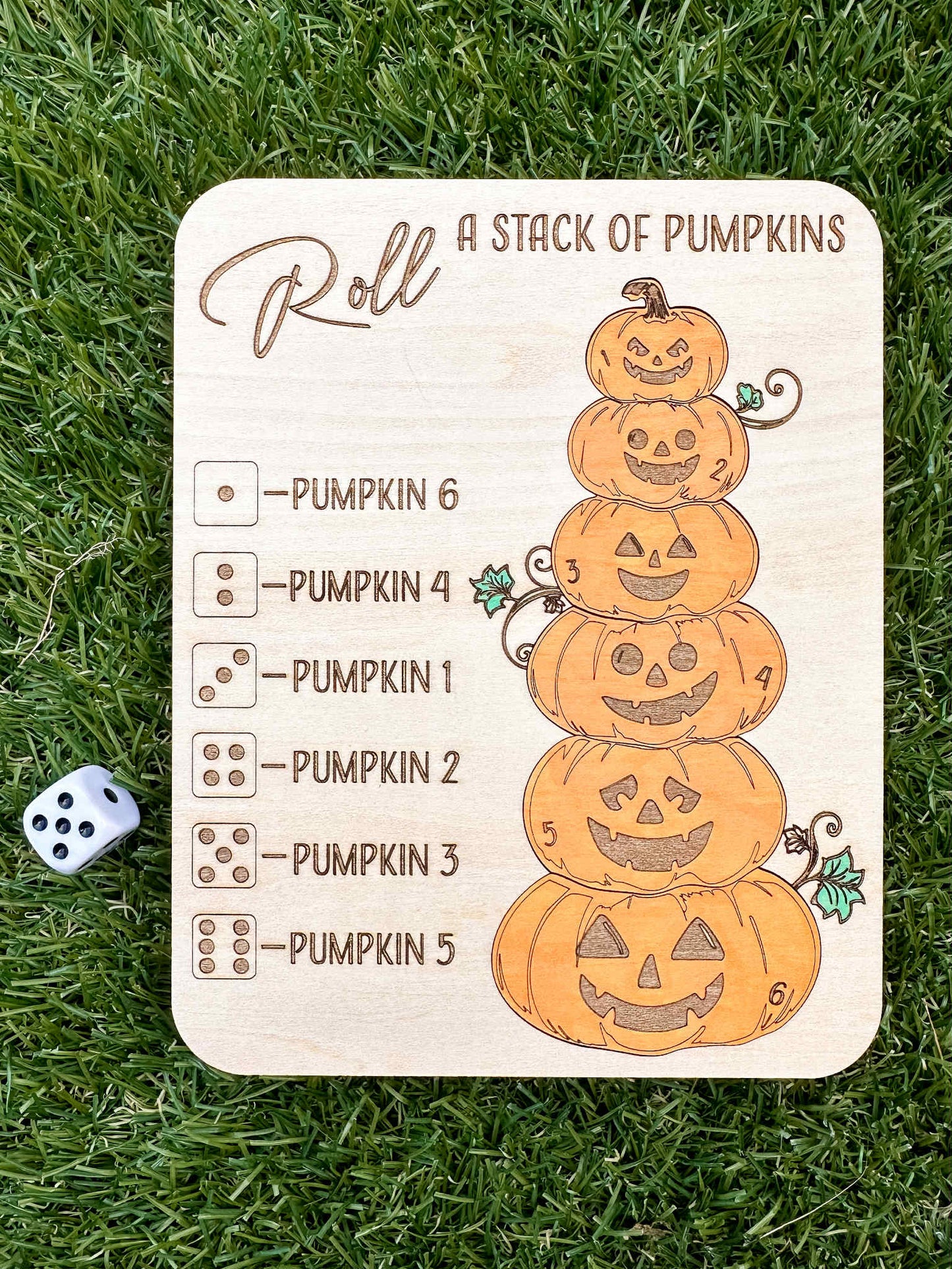 Roll-A-Stack Of Pumpkins Game