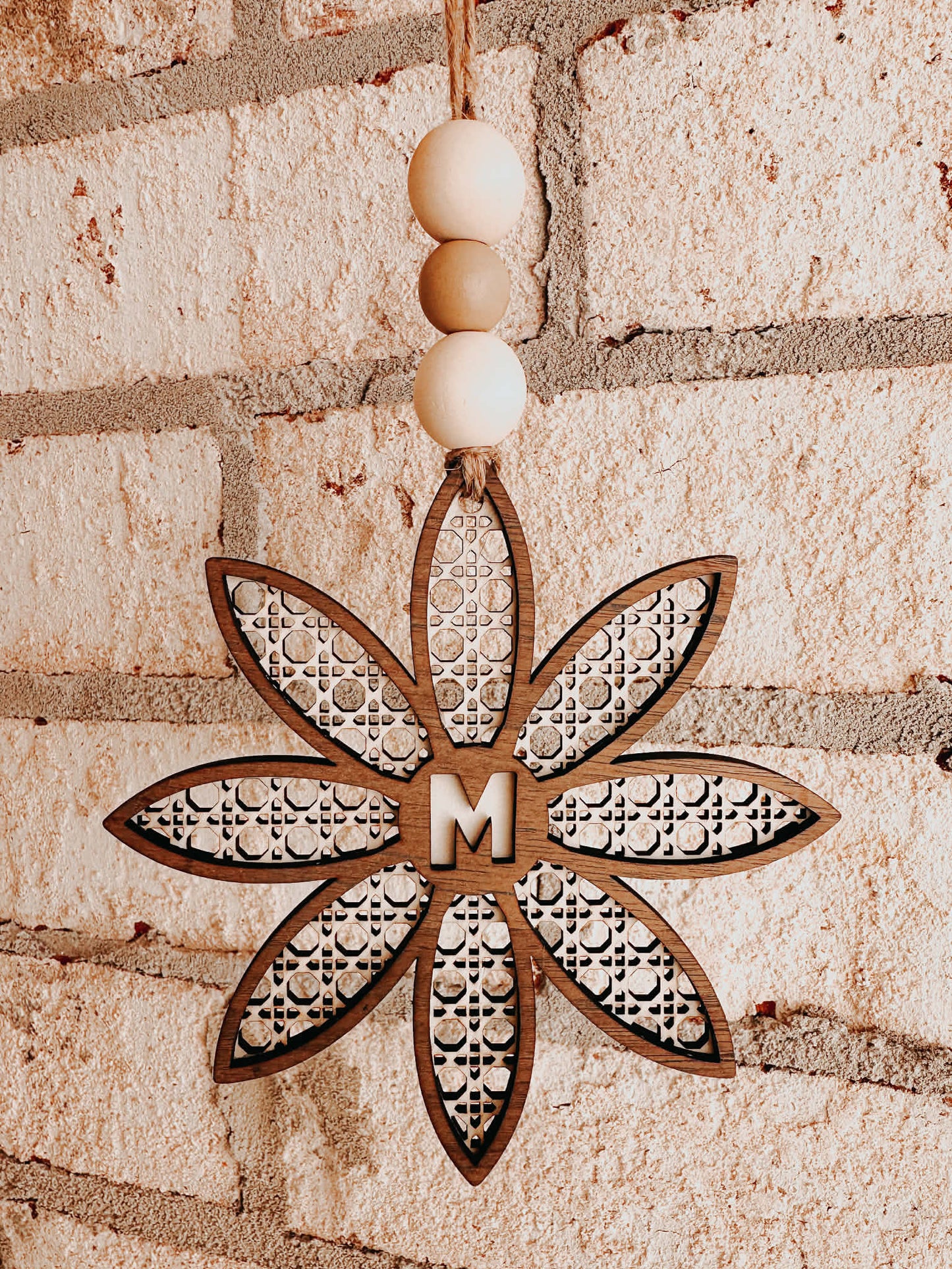Initial Flower Car Charm