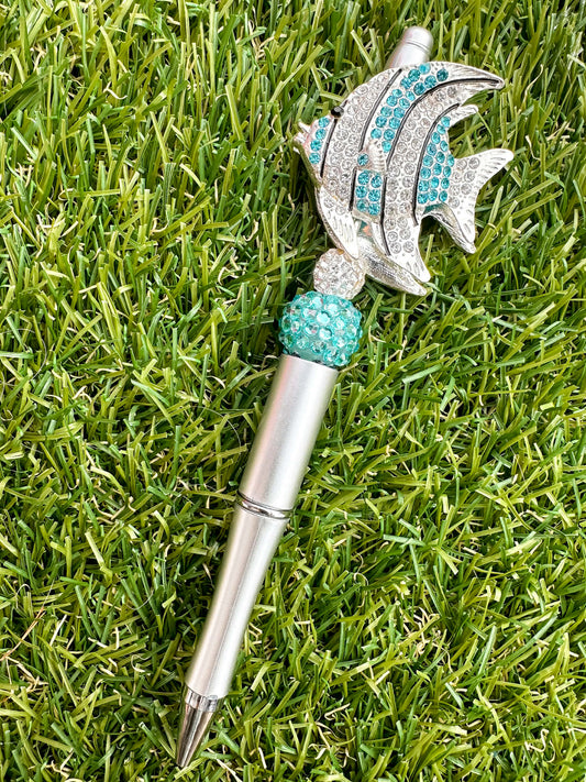 Rhinestone Blue Fish Pen
