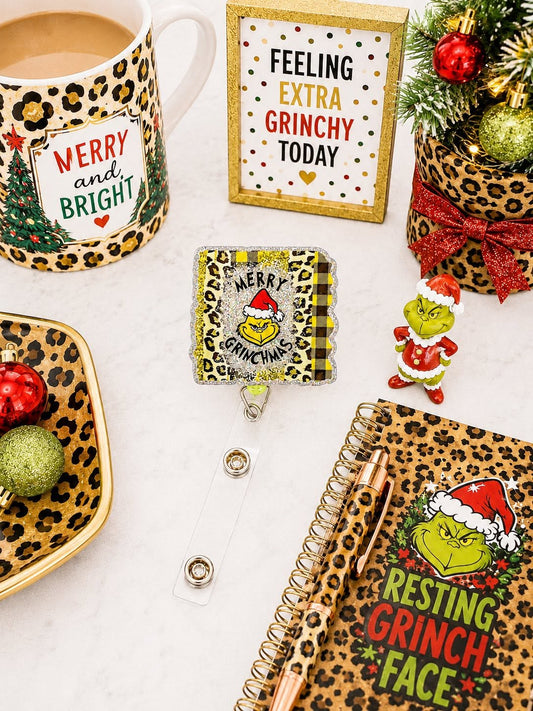 Grouchy Green Man Badge Reel