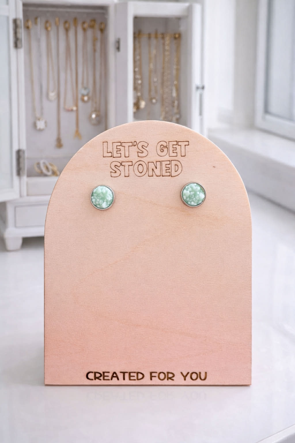 Teal Druzy Studs