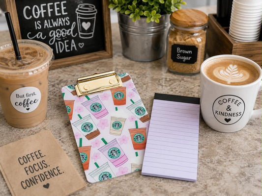 Starbucks Coffee Acrylic Mini Clipboard with Notepad