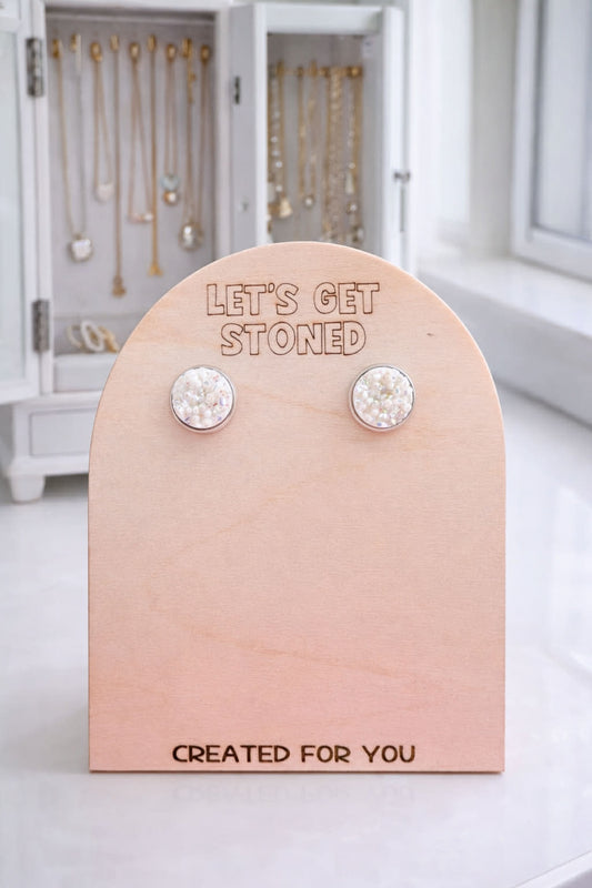 Milky Shimmer Druzy Studs
