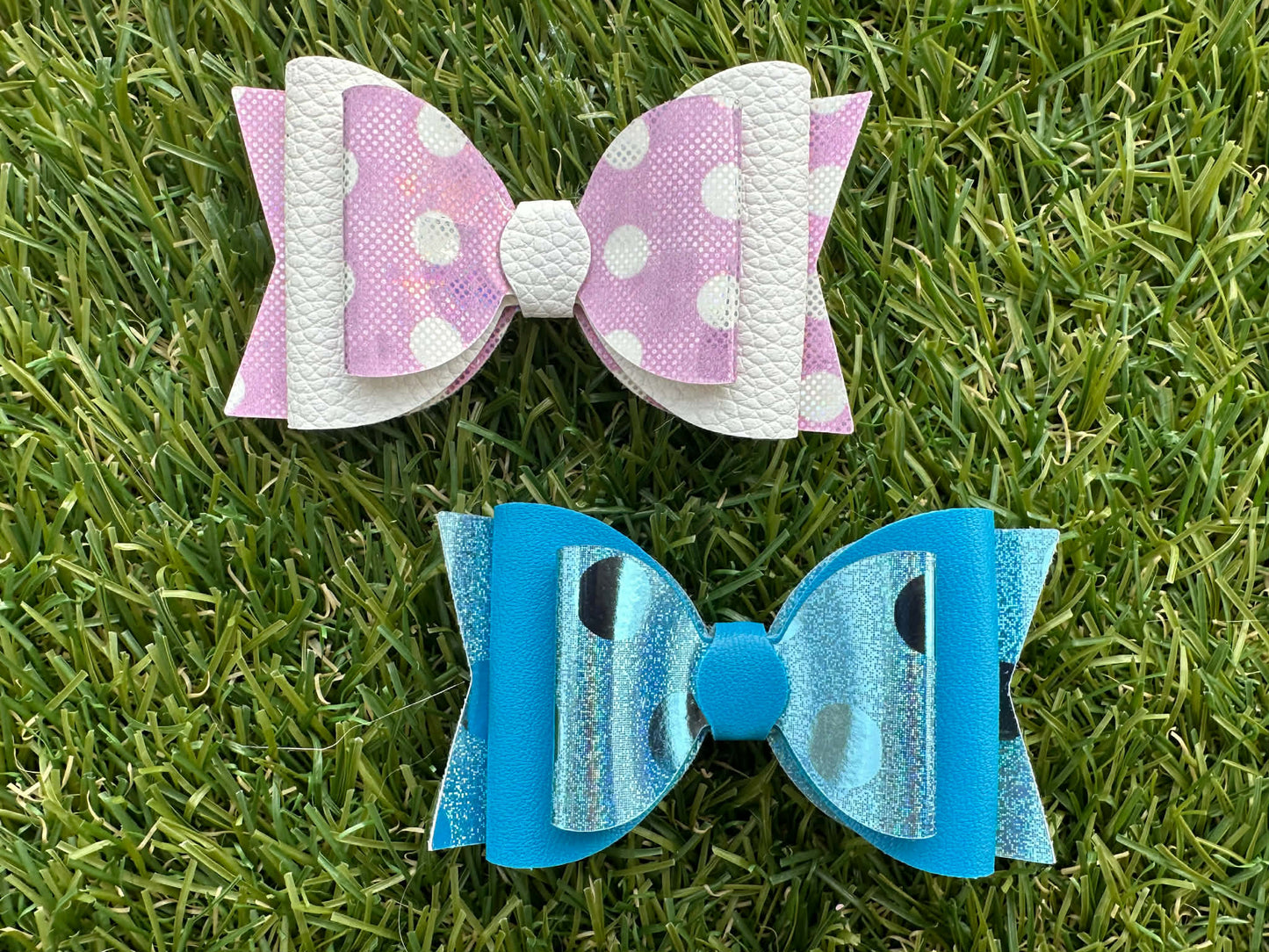 Light Purple/White & Blue Polka Dot Piggies