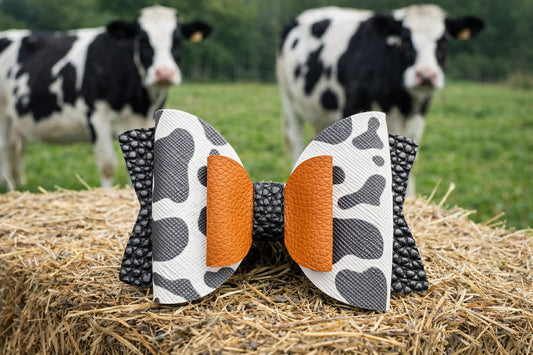 Cow Print Bow
