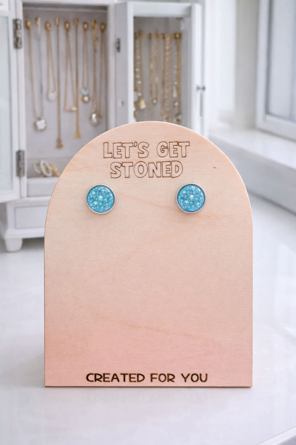 Sky Blue Druzy Studs