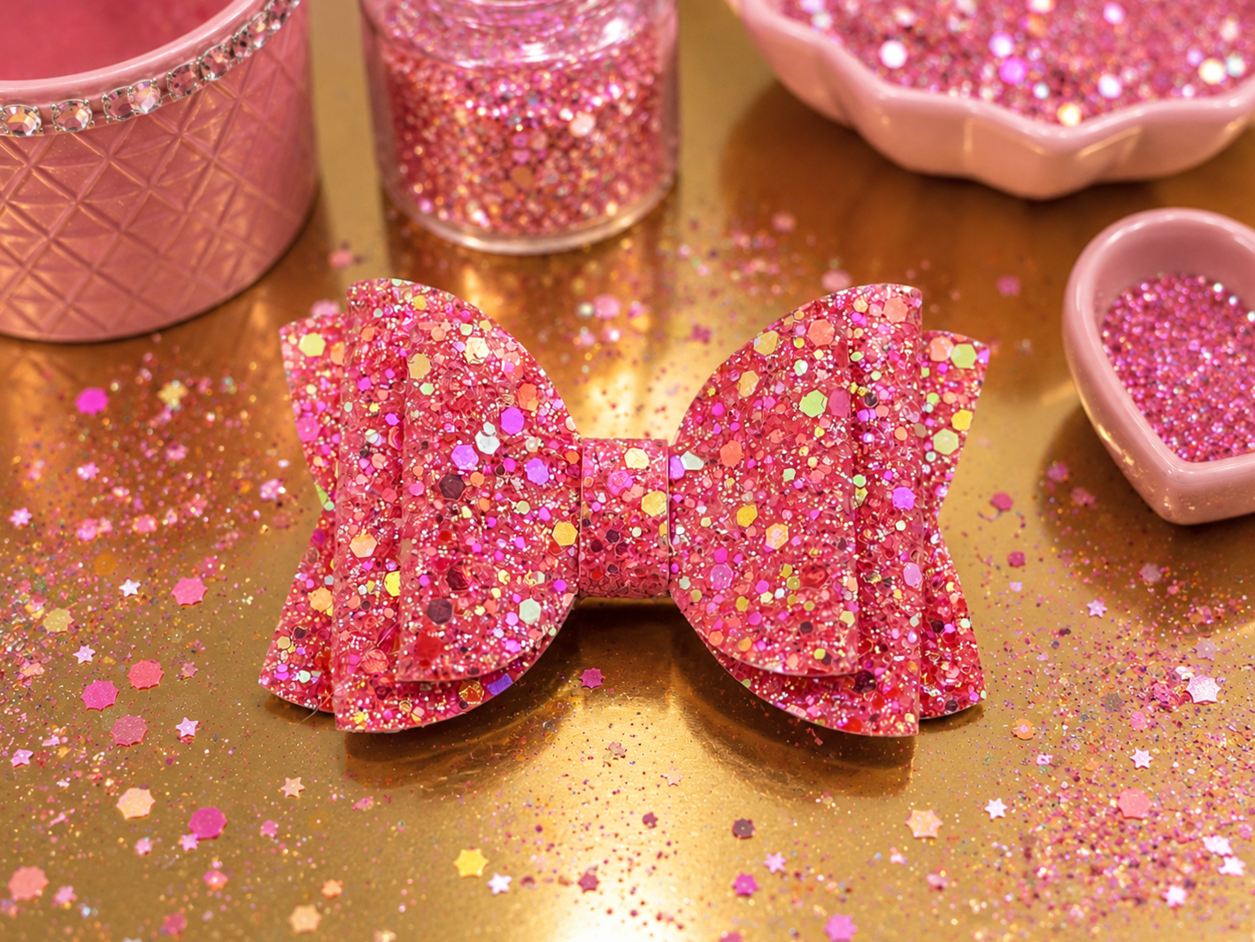 Glittery Pink Hairbow