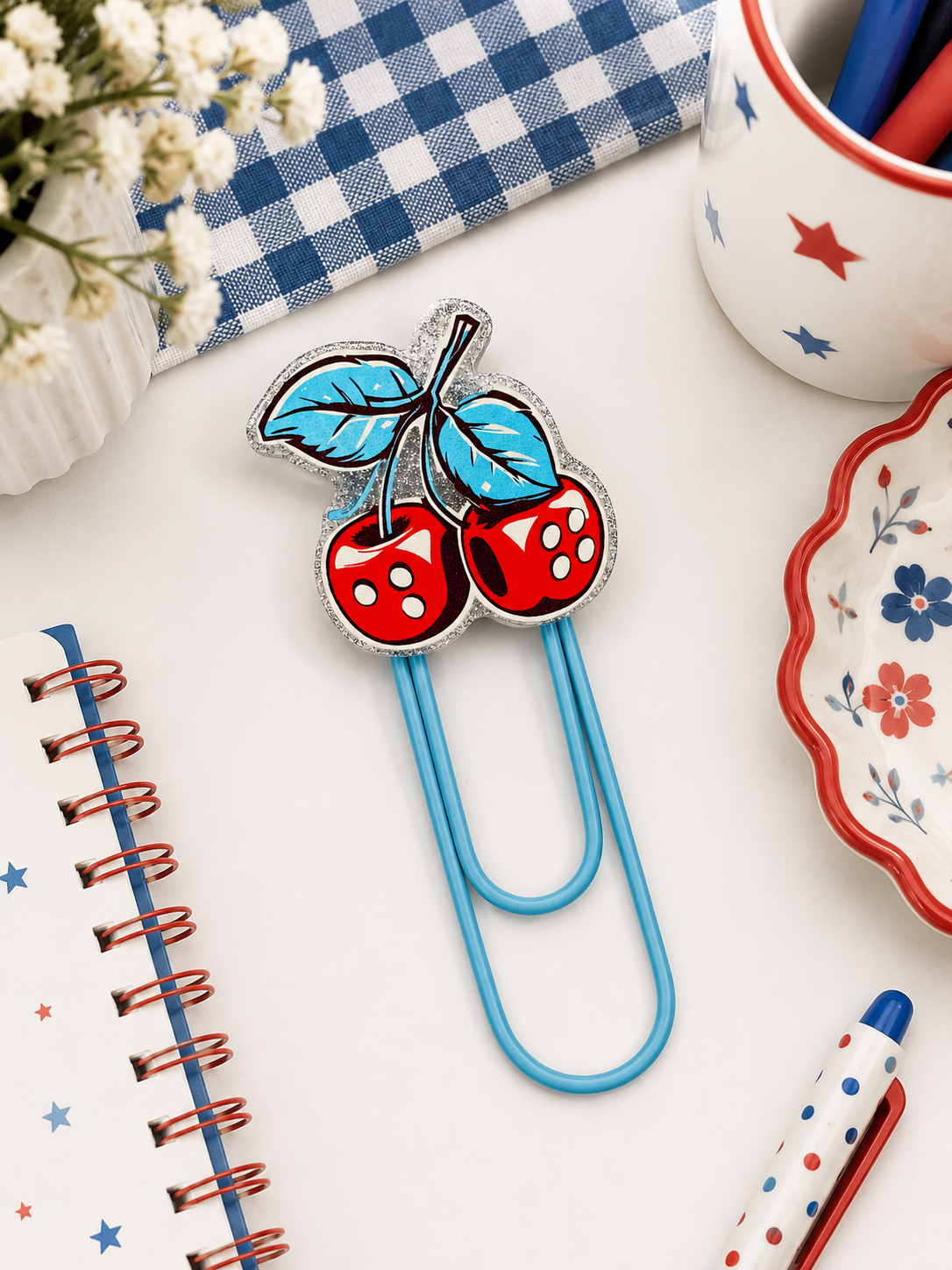 Cherry Dice Jumbo Paperclip/Bookmark
