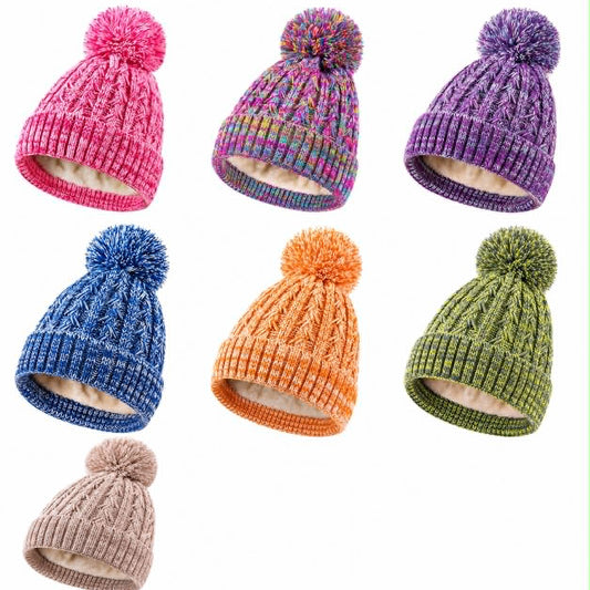 Name Engraved Leather Patch Beanie-Girls 7-12 Years Old