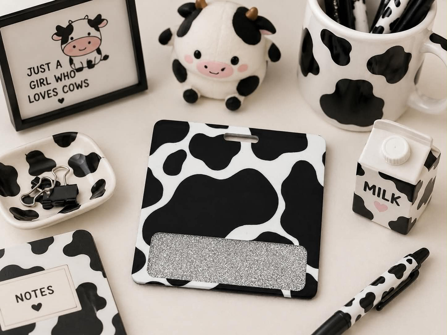 Cow Print Badge Buddy