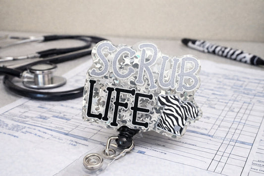 Scrub Life (silver) Badge Reel