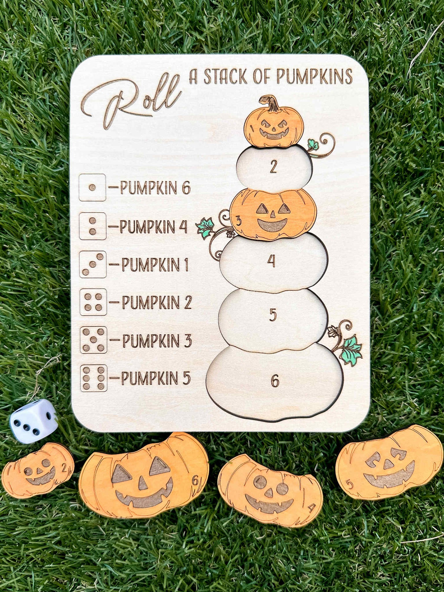 Roll-A-Stack Of Pumpkins Game