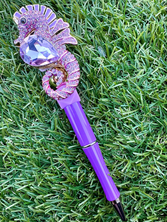 Sparkly Seahorse Beaded Pen