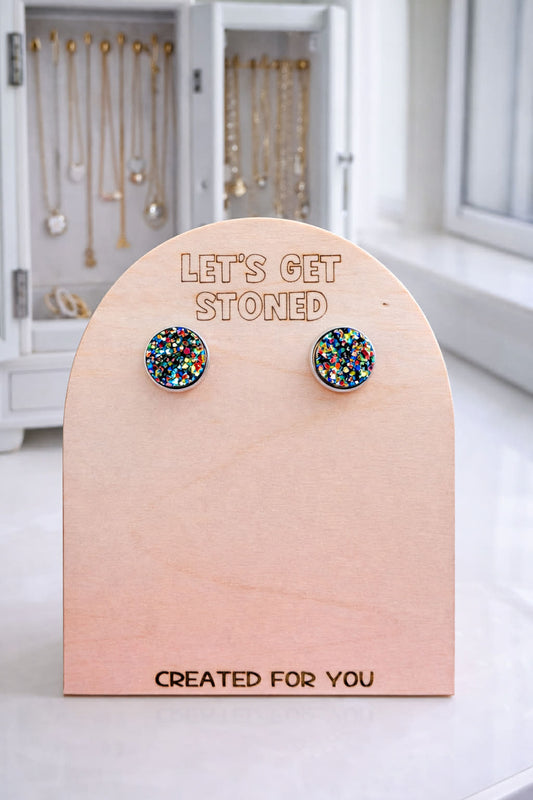 Confetti Pop Druzy Studs
