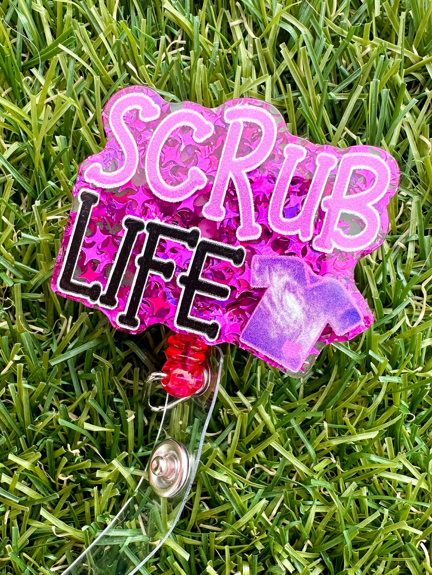 Scrub Life (pink) Badge Reel